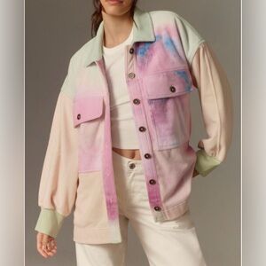 Anthropologie pastel button down sherbet shaket